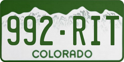 CO license plate 992RIT
