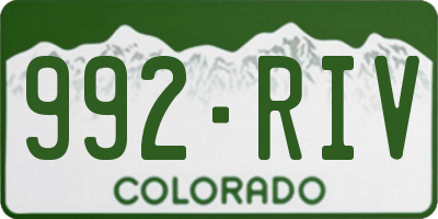 CO license plate 992RIV