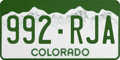 CO license plate 992RJA