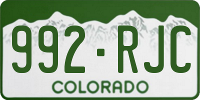 CO license plate 992RJC