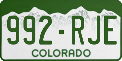 CO license plate 992RJE