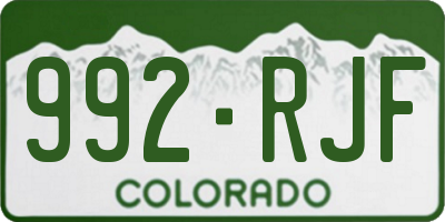 CO license plate 992RJF