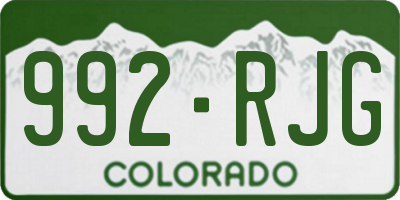 CO license plate 992RJG