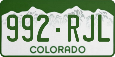 CO license plate 992RJL