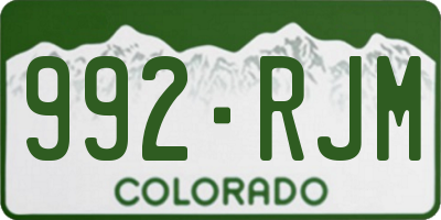 CO license plate 992RJM