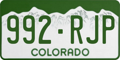 CO license plate 992RJP