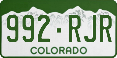 CO license plate 992RJR