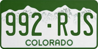 CO license plate 992RJS