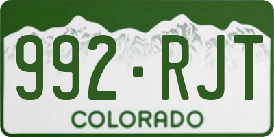 CO license plate 992RJT