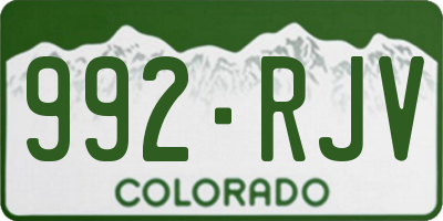 CO license plate 992RJV