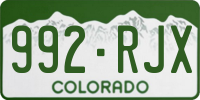 CO license plate 992RJX