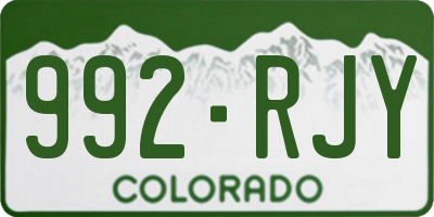 CO license plate 992RJY