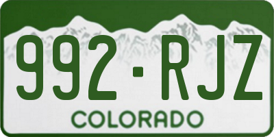 CO license plate 992RJZ