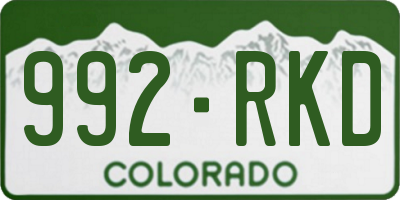 CO license plate 992RKD