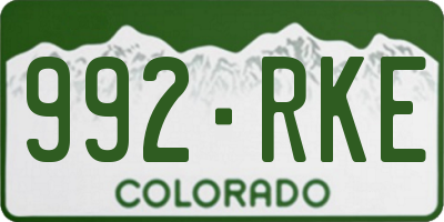 CO license plate 992RKE