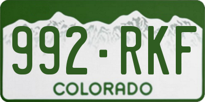 CO license plate 992RKF