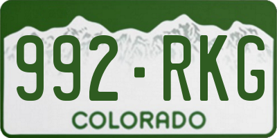 CO license plate 992RKG