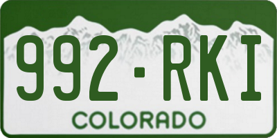 CO license plate 992RKI