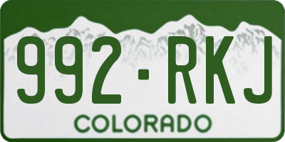 CO license plate 992RKJ