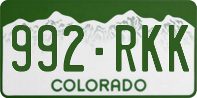CO license plate 992RKK