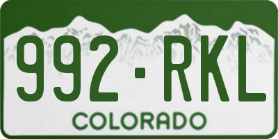 CO license plate 992RKL
