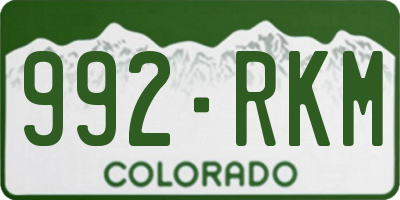 CO license plate 992RKM