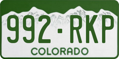 CO license plate 992RKP