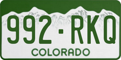 CO license plate 992RKQ