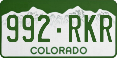 CO license plate 992RKR