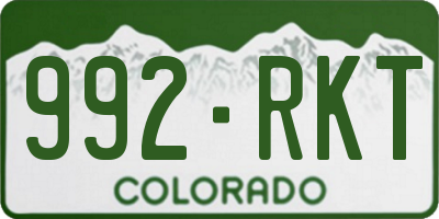 CO license plate 992RKT