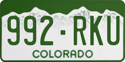 CO license plate 992RKU