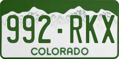 CO license plate 992RKX