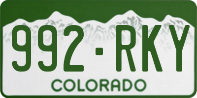 CO license plate 992RKY
