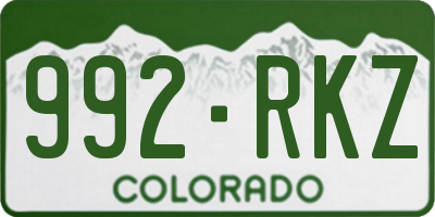 CO license plate 992RKZ