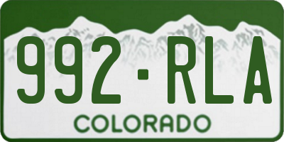 CO license plate 992RLA