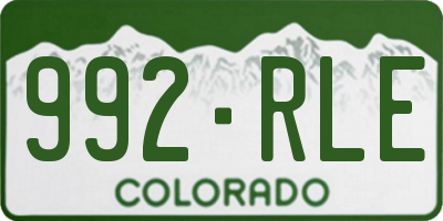 CO license plate 992RLE