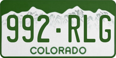 CO license plate 992RLG