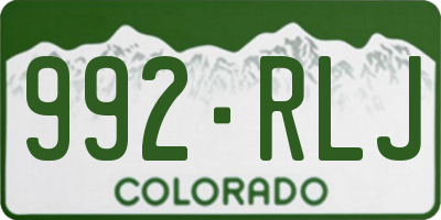 CO license plate 992RLJ
