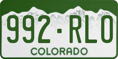 CO license plate 992RLO
