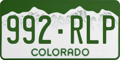 CO license plate 992RLP