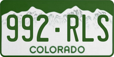 CO license plate 992RLS