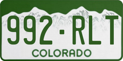 CO license plate 992RLT