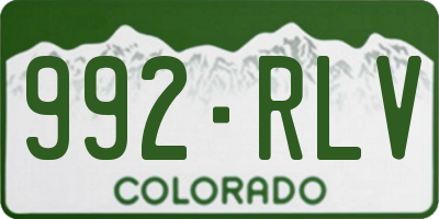 CO license plate 992RLV
