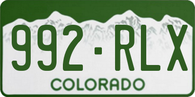 CO license plate 992RLX