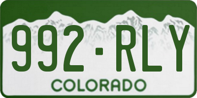 CO license plate 992RLY