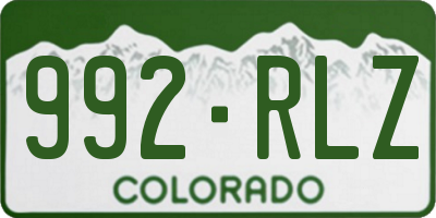 CO license plate 992RLZ