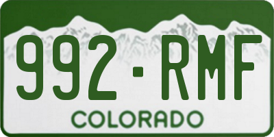 CO license plate 992RMF