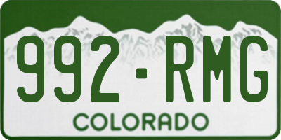 CO license plate 992RMG