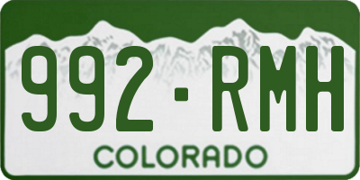 CO license plate 992RMH