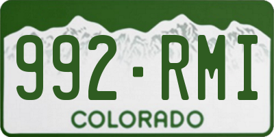 CO license plate 992RMI
